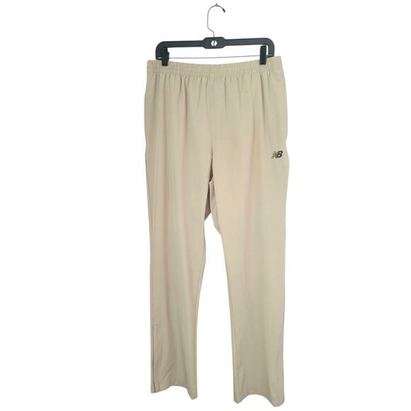 New Balance Men's Jogger Pants Size XL Beige Cream Track Pant Lightweight Pocket - Picture 1 of 13